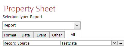 Property Sheet in Access