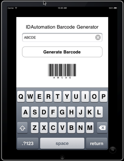 iPhone screen with barcode