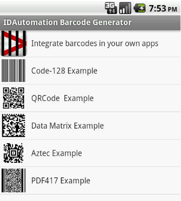 Andriod Barcode Font Encoder App
