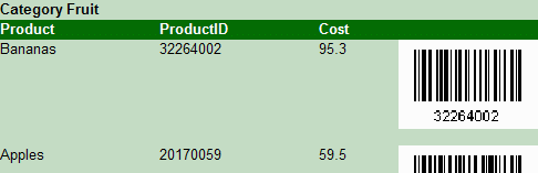 Barcode report