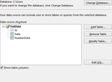 Add in table data
