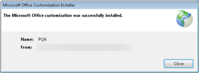Sucessful Installation Confirmation