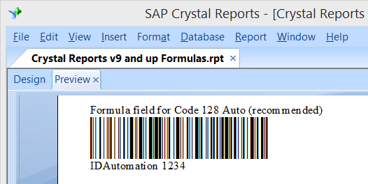 Barcodes in The Report Preview