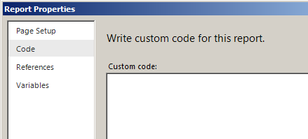 SSRS report custom code area