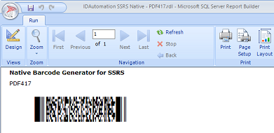 SSRS PDF417 Barcode Generator screenshot