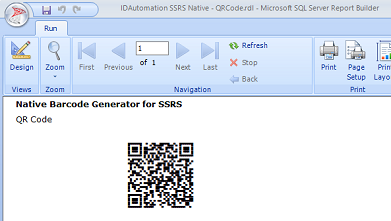 QR Code barcode image in SSRS Reporting Services.