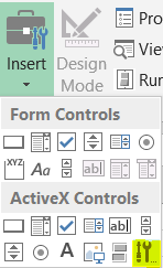 Excel Add Control