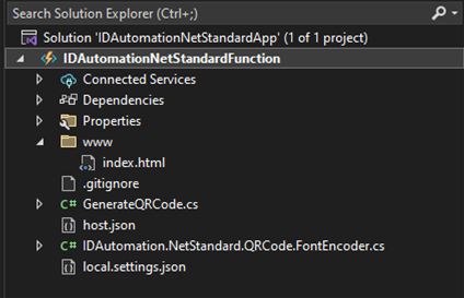 Visual studio 2022 solution explorer example