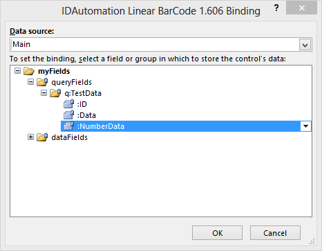 Binding the barcode to the data desired