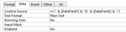 This is the above formula in a text field on an Access Report