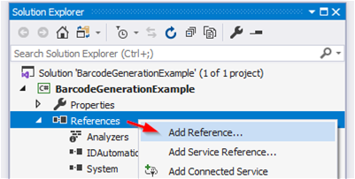 Adding an assembly DLL file to a Visual Studio project.