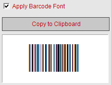 Click the Apply Barcode Font
