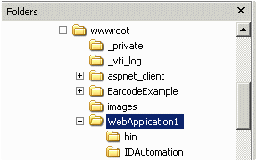 The "IDAutomation" directory holds the temporary barcode images.