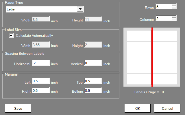 Defining custom barcode label templates