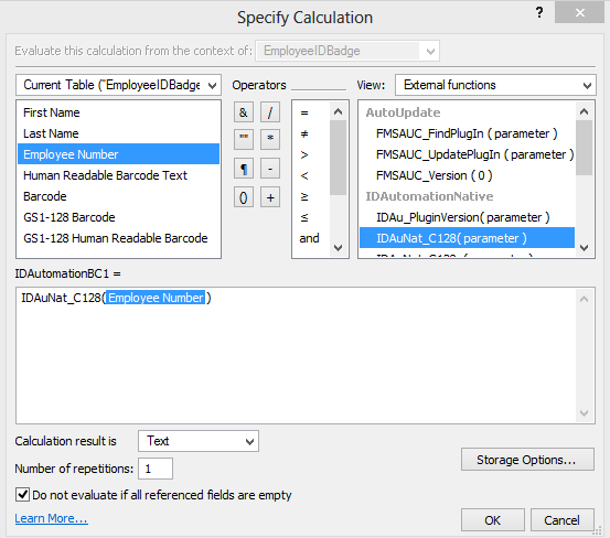 Ensure the Calculation Result is Text.