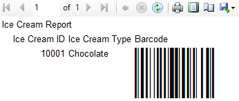 SSRS Barcode Font Representation