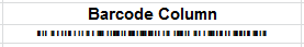 The barcode strip in Excel.