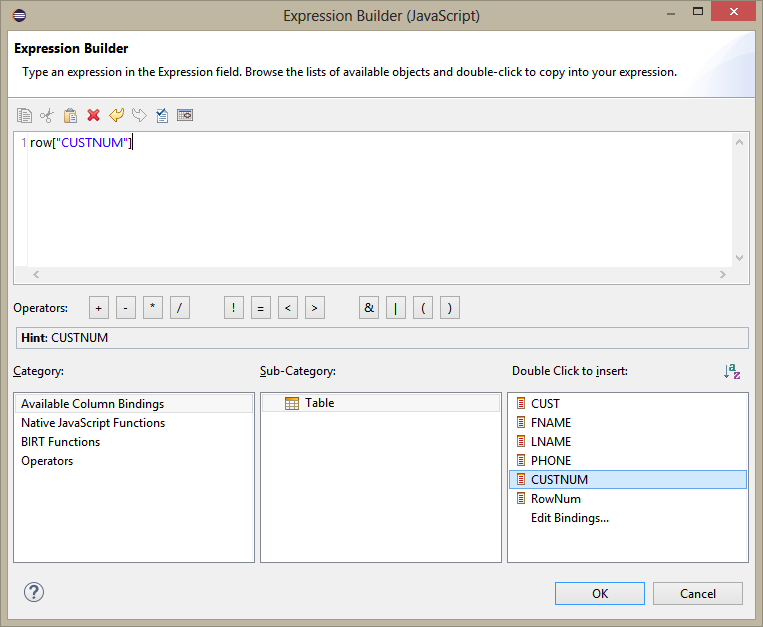  Expression Builder window