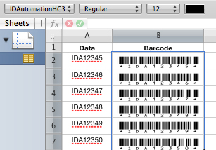 Center the barcode in the cell to ensure the entire barcode appears in the cell.