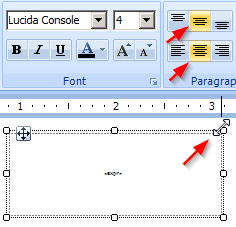 Centering and sizing the barcode field