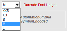 Select the desired font height