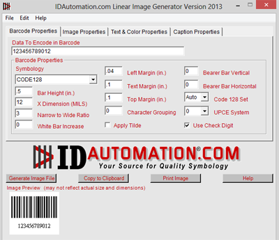 IDAutomation Barcode Image Generator