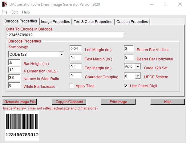 Linear Barcode Image Generator