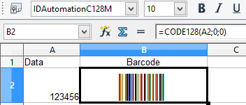 Barcode in calc