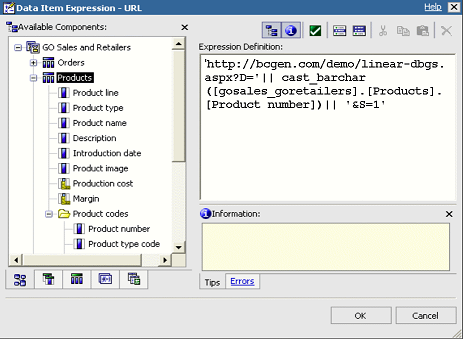 Set up the parameters in Cognos