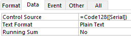 Enter the Function Formula in the Control Source Field