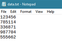 Create the text file of data to encode. 