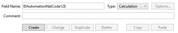 Creating the Code-128 calculated field.