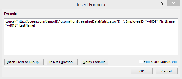 Multiple Fields Can Be Combined Into a Single Barcode