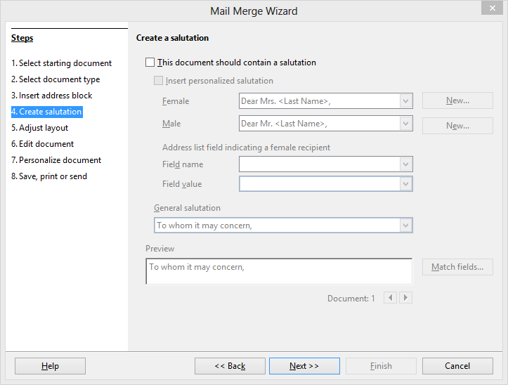 Disable Salutation