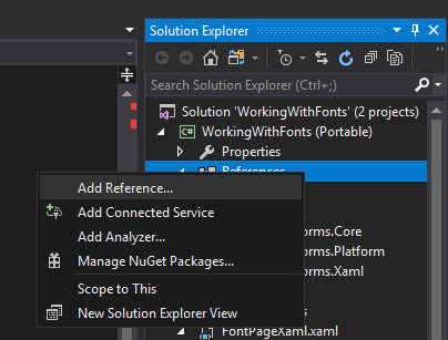 Add Reference Dialog in Visual Studio