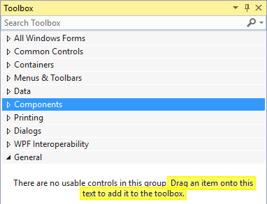 Drag and drop dll to toolbox.