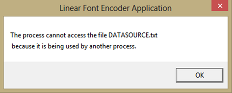 Encoder Software file lock error