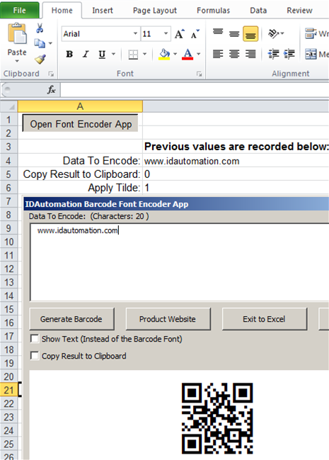Excel Font Encoder VBA App