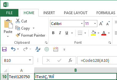 Make Sure the Proper Barocde Data is Being Formatted in the Excel Spreadsheet.