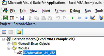 Choosing the VBA file