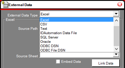 Choose Data to link to