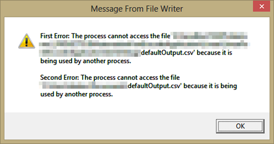 Pop up message from file writer