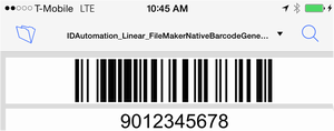 Barcode generated on iPhone with FileMaker Go.