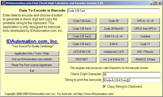 IDAutmation Font Encoder & Check Digit Calculator Tool