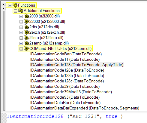 Code 128 Barcode Function