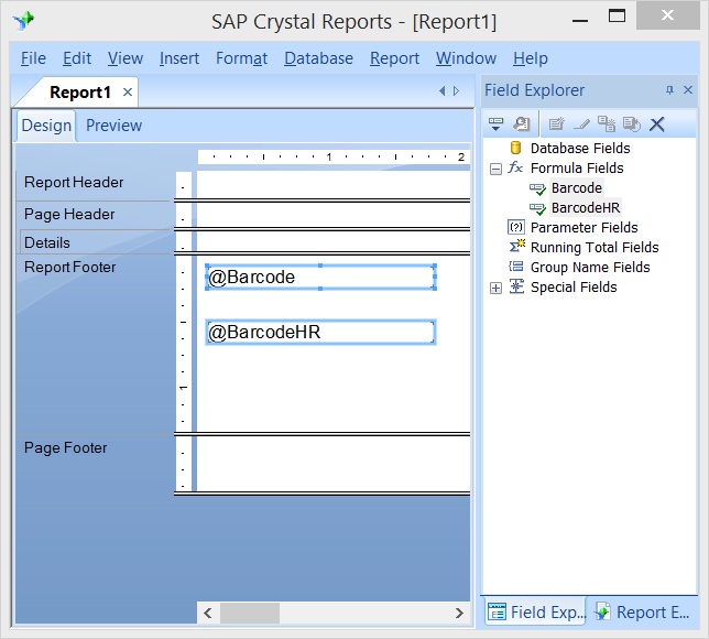 Click on the formula field and drag it onto the report.
