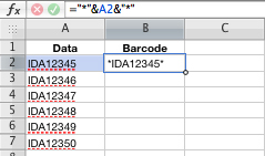 Enter the corresponding formula to encode the data correctly.