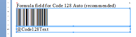This formula also contains a separate text field below the barcode.