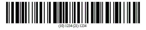 GS1-128 with two FNC1 and lower ASCII functions.