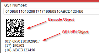 GS1 Data Matrix HRI object